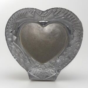 Vtg Studio Nova Heart Clear Photo Glass Frame